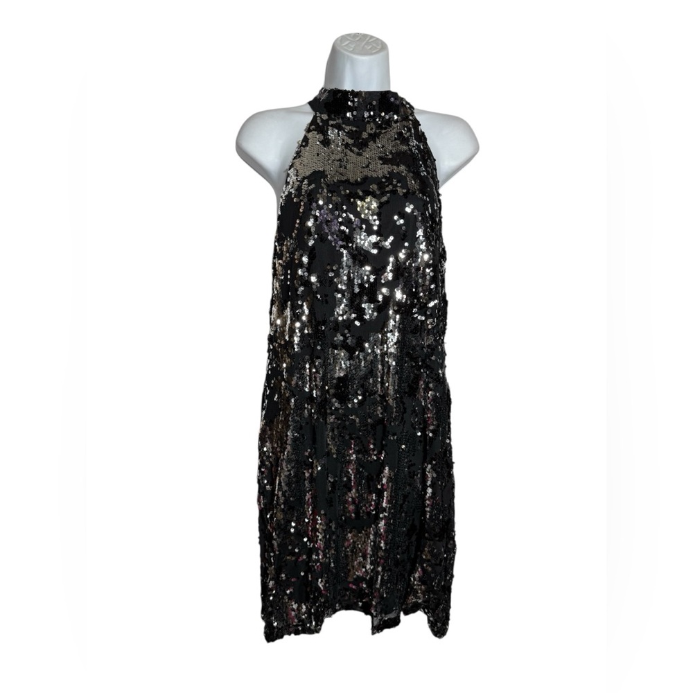 Cable & Gauge Dress‎ Size Medium Black Sequin Halter Shimmery Dress 🖤🖤